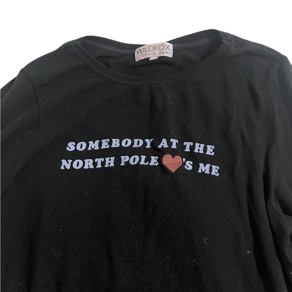 Wildfox baggy pull over size small “someone at the North Pole loves me” black - Picture 5 of 5